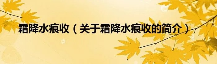 霜降水痕收（关于霜降水痕收的简介）