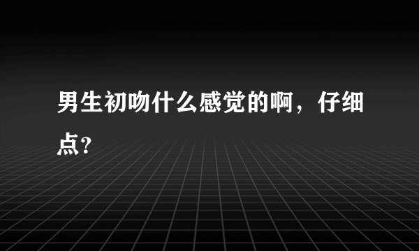 男生初吻什么感觉的啊,仔细点?