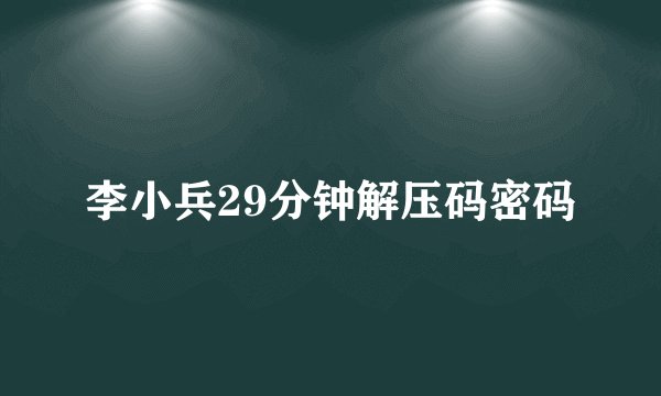 李小兵29分钟解压码密码
