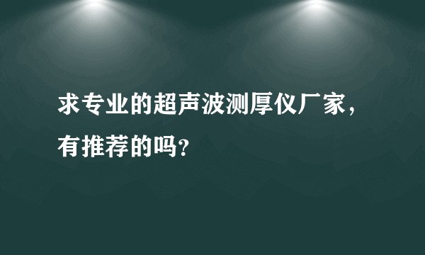 求专业的超声波测厚仪厂家,有推荐的吗?