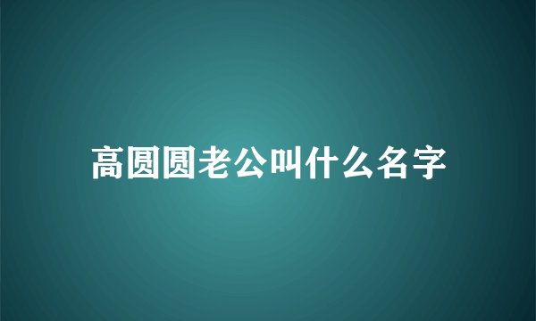 高圆圆老公叫什么名字