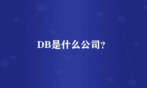 DB是什么公司?