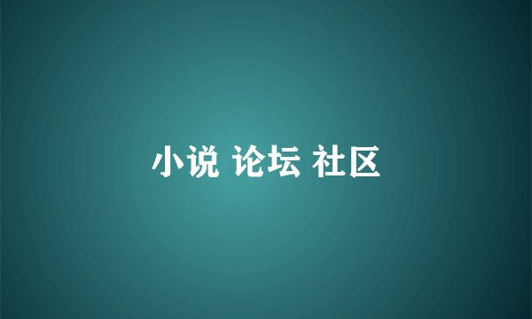 小说 论坛 社区