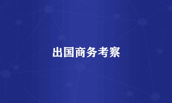 出国商务考察