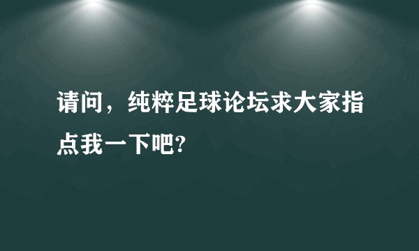 请问,纯粹足球论坛求大家指点我一下吧?
