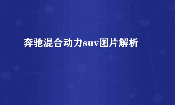 奔驰混合动力suv图片解析
