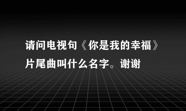 请问电视句《你是我的幸福》片尾曲叫什么名字。谢谢
