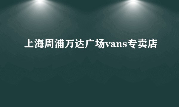 上海周浦万达广场vans专卖店
