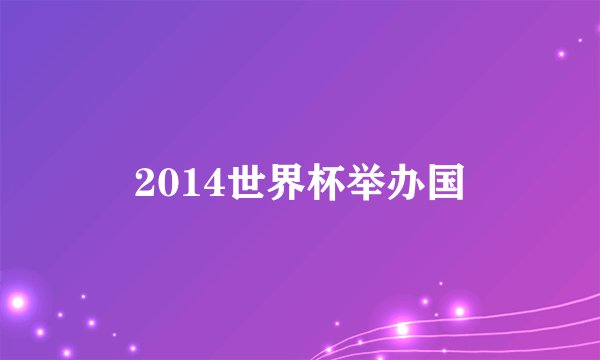 2014世界杯举办国