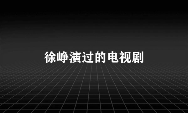 徐峥演过的电视剧