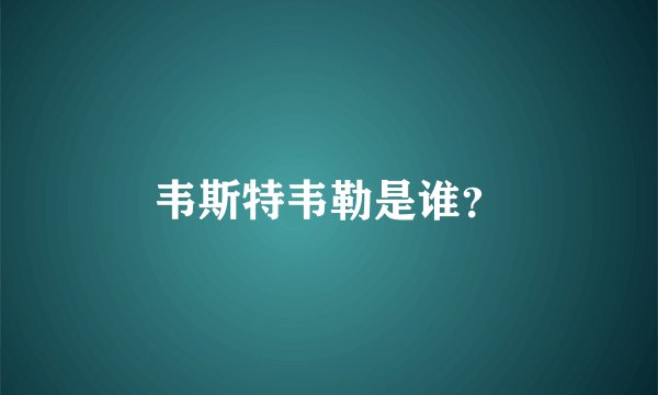 韦斯特韦勒是谁？