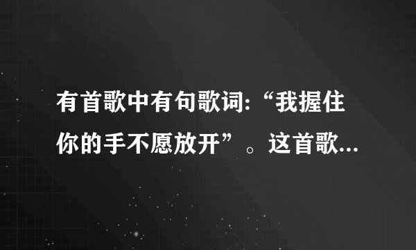 有首歌中有句歌词:“我握住你的手不愿放开”。这首歌歌名是什么？