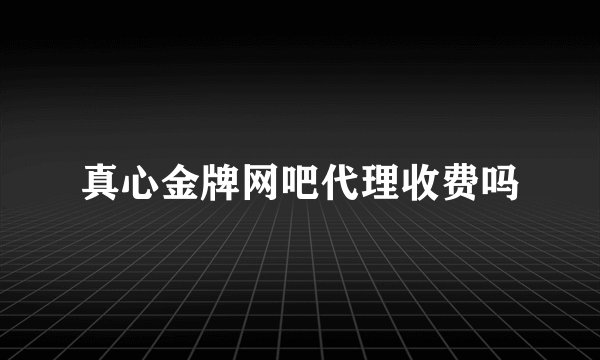 真心金牌网吧代理收费吗