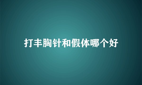 打丰胸针和假体哪个好