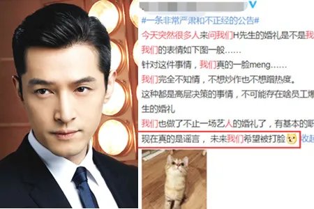 否认承办胡歌婚礼 婚庆公司表示希望被打脸
