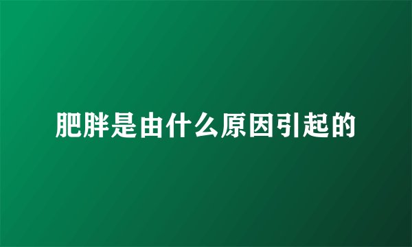 肥胖是由什么原因引起的