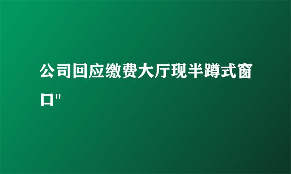 公司回应缴费大厅现半蹲式窗口