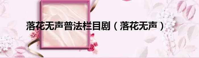 落花无声普法栏目剧（落花无声）