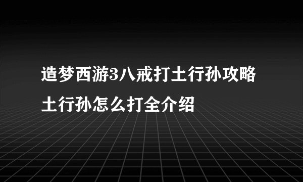 造梦西游3八戒打土行孙攻略 土行孙怎么打全介绍