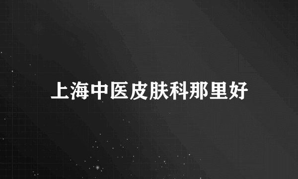上海中医皮肤科那里好