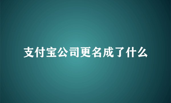 支付宝公司更名成了什么