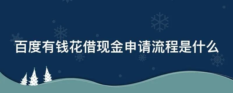 百度有钱花借现金申请流程是什么