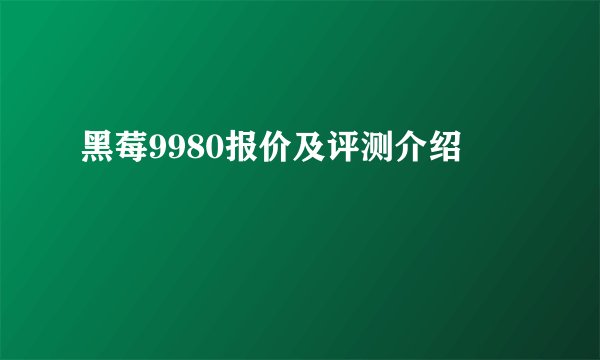 黑莓9980报价及评测介绍