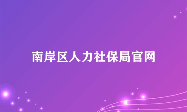南岸区人力社保局官网