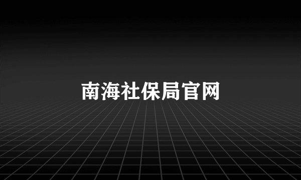 南海社保局官网