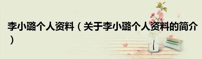 李小璐个人资料（关于李小璐个人资料的简介）