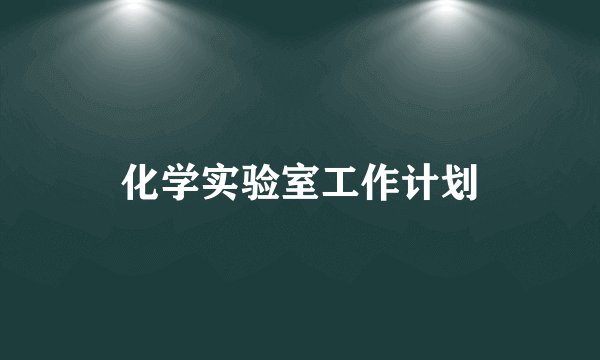 化学实验室工作计划