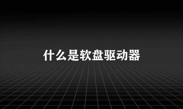 什么是软盘驱动器