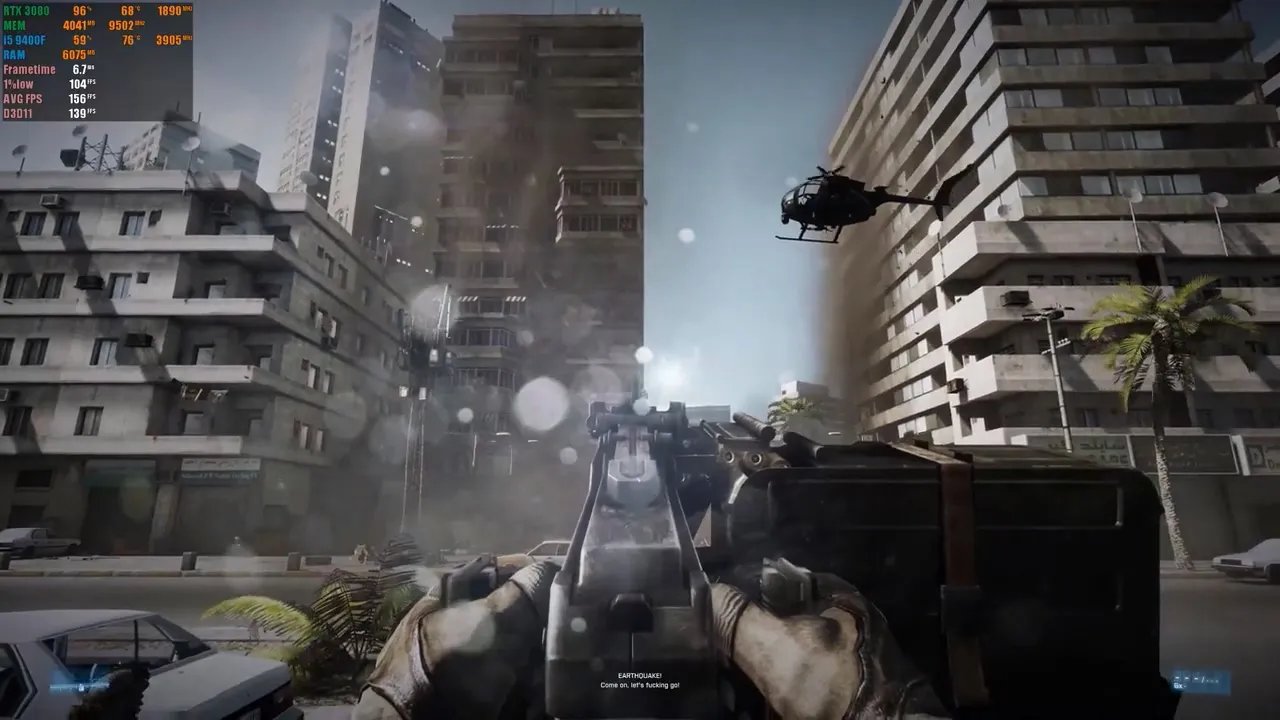 《战地3》4K/最高画质测试：9400F+RTX 3080