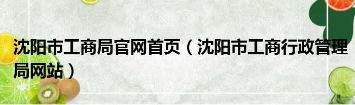 沈阳市工商局官网首页(沈阳市工商行政管理局网站)
