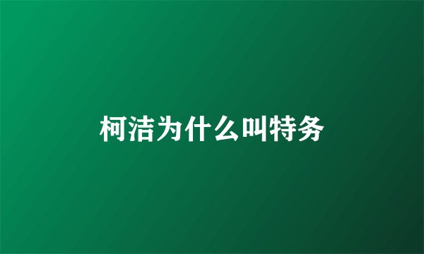 柯洁为什么叫特务