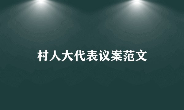 村人大代表议案范文