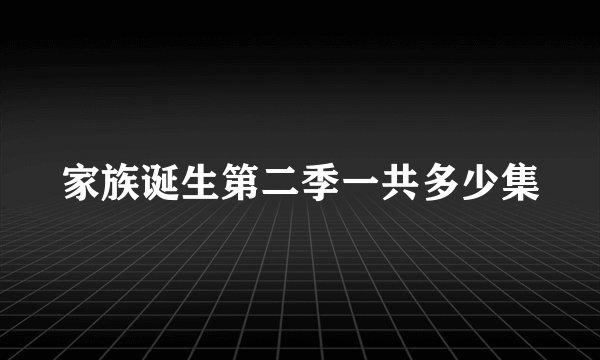 家族诞生第二季一共多少集