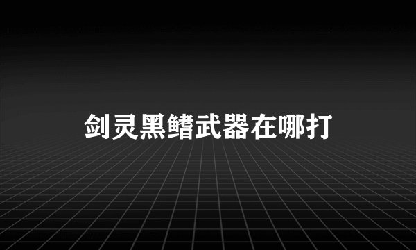 剑灵黑鳍武器在哪打