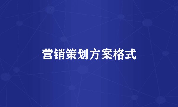 营销策划方案格式