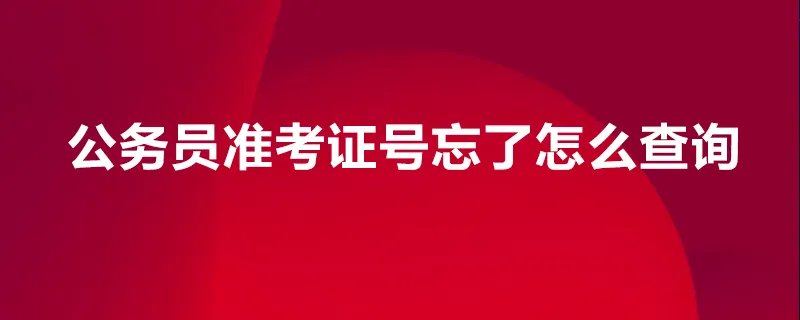 公务员准考证号忘了怎么查询