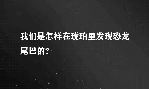 我们是怎样在琥珀里发现恐龙尾巴的?