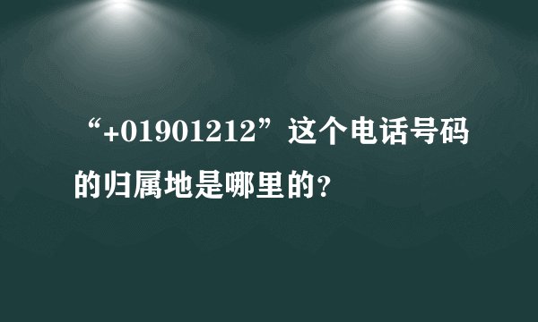 “+01901212”这个电话号码的归属地是哪里的？