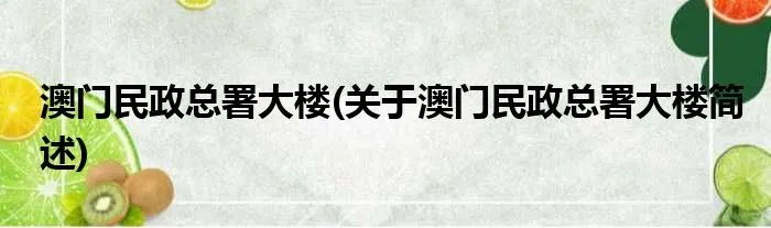 澳门民政总署大楼(关于澳门民政总署大楼简述)