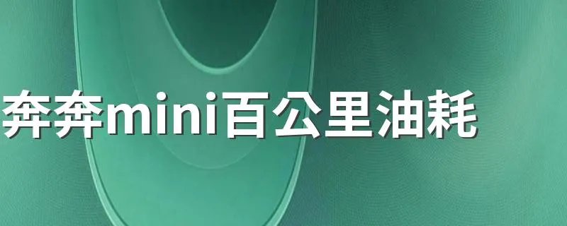 奔奔mini百公里油耗 长安奔奔MINI的油耗大概是多少
