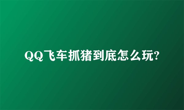 QQ飞车抓猪到底怎么玩?