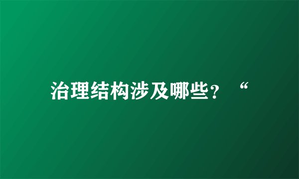 治理结构涉及哪些？“