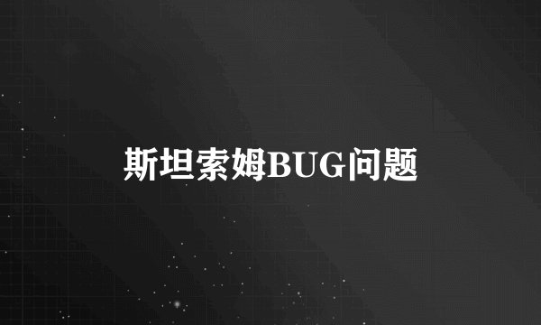 斯坦索姆BUG问题