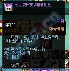 7月6日正式服上架 2017夏日礼包道具一览