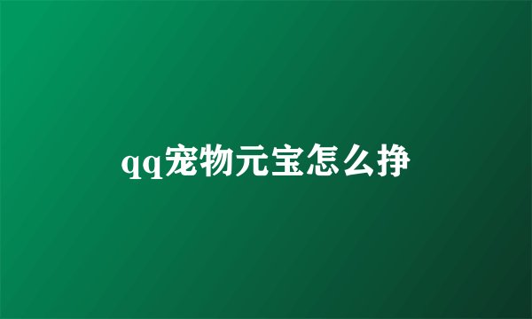 qq宠物元宝怎么挣
