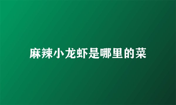麻辣小龙虾是哪里的菜